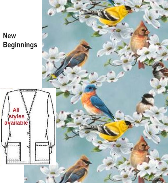 new beginnings songbird scrub tops