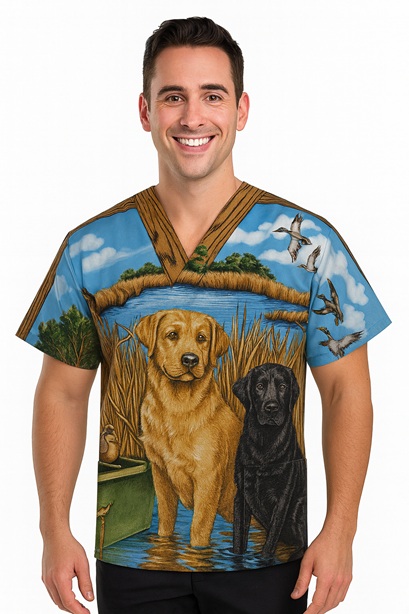 Loyal Labs at sunrise scrub tops