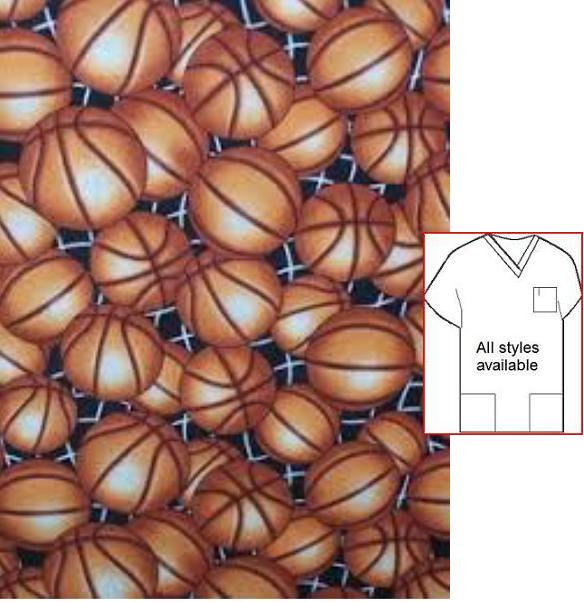 SM137 - Basketball - Sports Print Scrub Tops