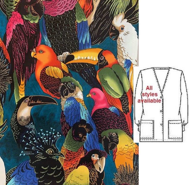 ABP22023 - Birds Of Feather animal print scrub tops