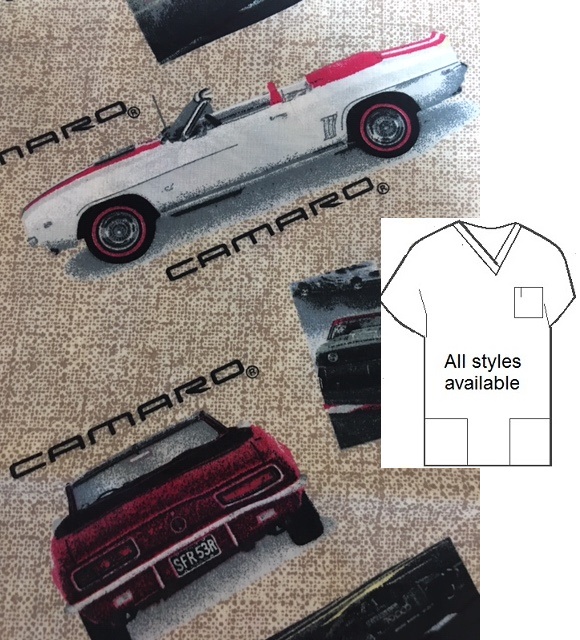 M410191006 - 69 Camaro SS - unique print scrubs