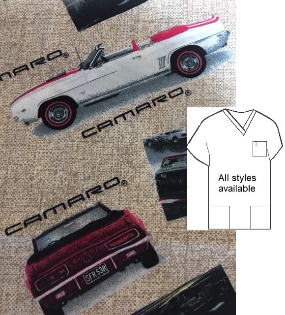 69 camaro unique print scrubs men