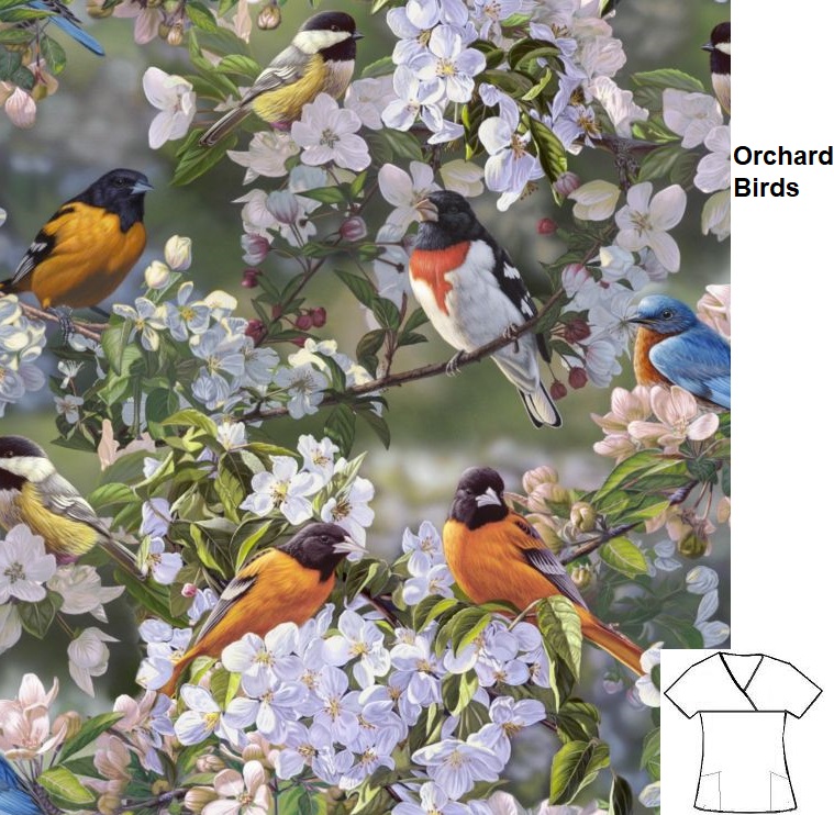 PB8122 - Orchard Birds scrub tops