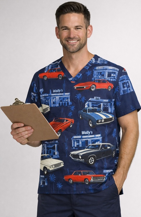 Tropical Print Scrubs For Men