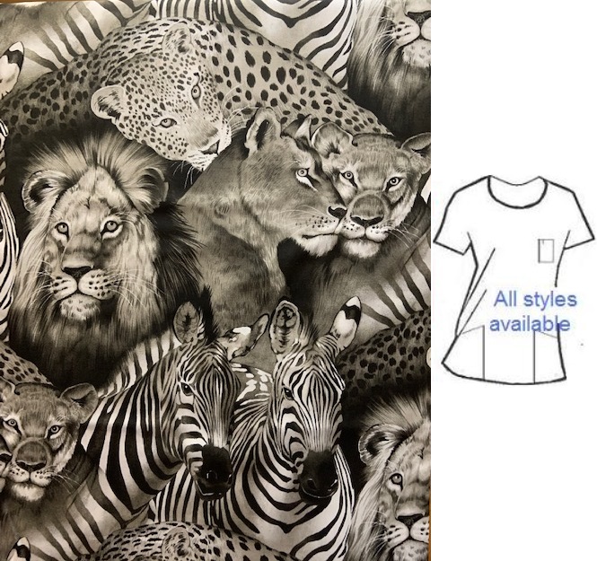 AAW91321 - Lion Eyes animal print scrubs