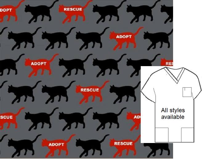 adopt and rescue cat scrubs