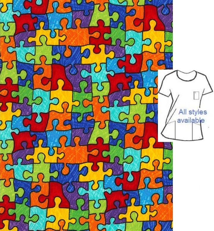 autism awareness unique print scrubs