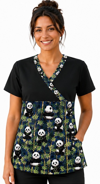 AWW51026LIMITED - PANDA CROSSING cross-over scrub top