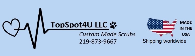 TopSpot4U Custom made unique animal print scrubs tops