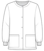 Jewell neck nurse jacket illustration