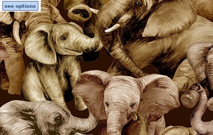 scrub top fabric showing elephants