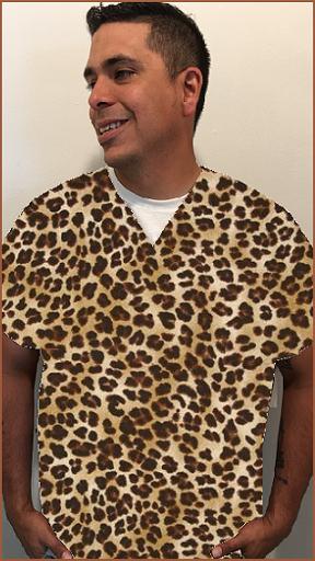 leopard print lab coat