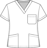 Classic unisex V-neck scrub top illustration