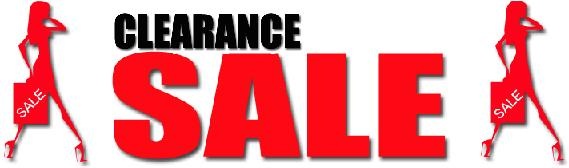 Clearance scrub top sale banner with silhouettes holding SALE signs and bold text for affordable custom scrub tops