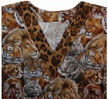 Tiger print scrub top with coordinating leopard print fabric