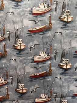 Working boats in water