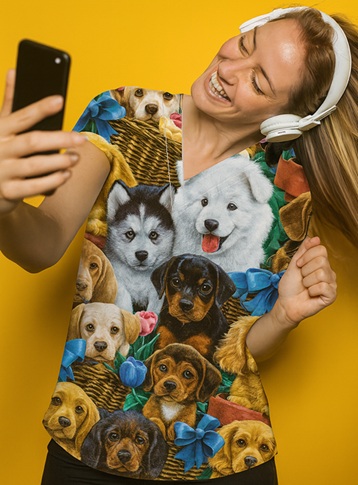 Dog print scrub top hero image