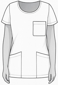 Unisex round neck scrub top illustration